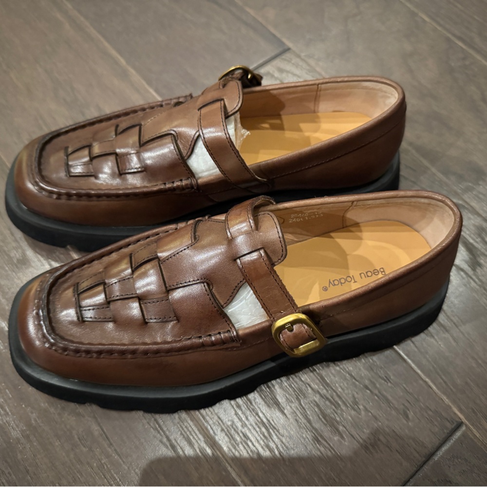 BeauToday Cow Leather Spring Mary Janes for Women - size 7